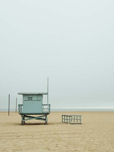 santa monica beach teal lifeguard shed near beach at daytime santa monica